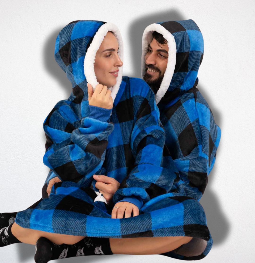 קפוצ'ון-כירבולית כחול משובץ