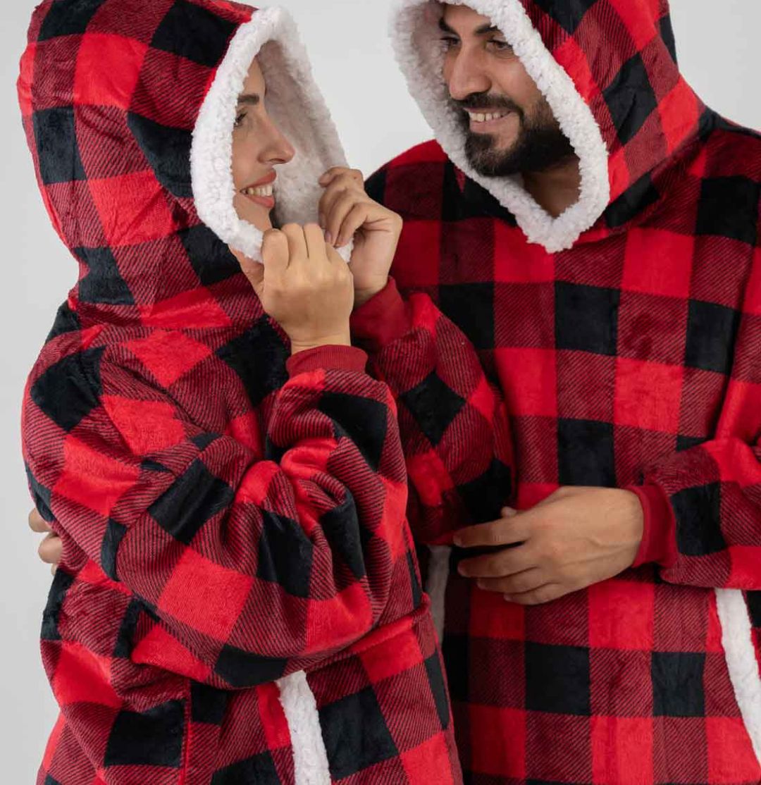 קפוצ'ון-כירבולית אדום משובץ